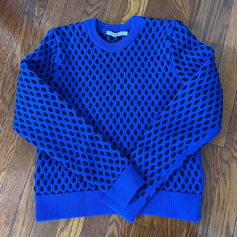 T by Alexander Wang Blue Patterned Sweater like new